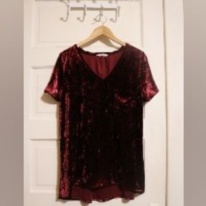 Burgundy Velvet T-Shirt